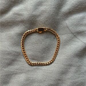 18k Gold Cuban Bracelet with Stunning Black Onyx Gemstone- The Perfect Gift!